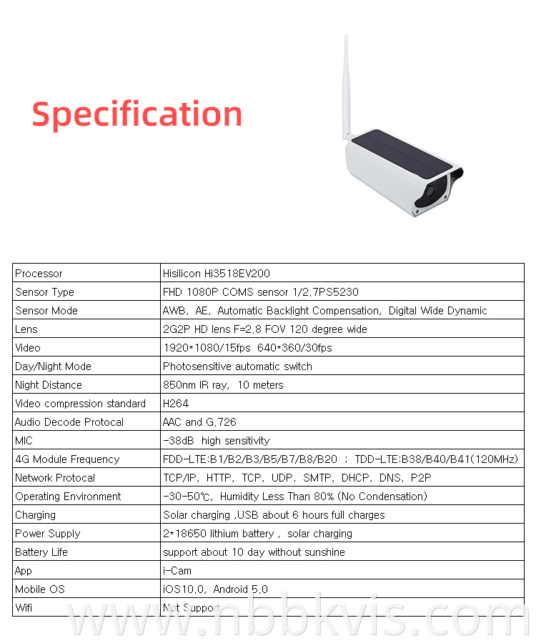 GSM 4G Sim Card Solar Energy Intruder Detector Surveillance Security Video Camera